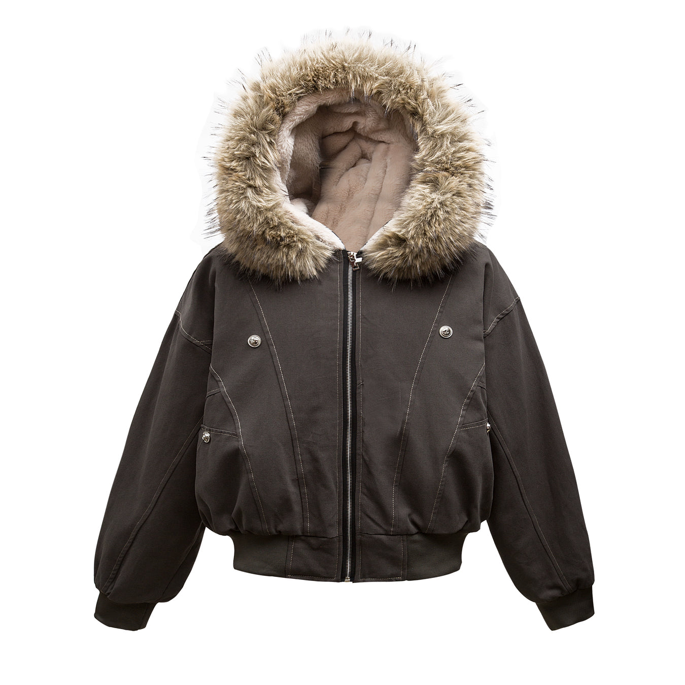FUR FRAME HOOD JACKET