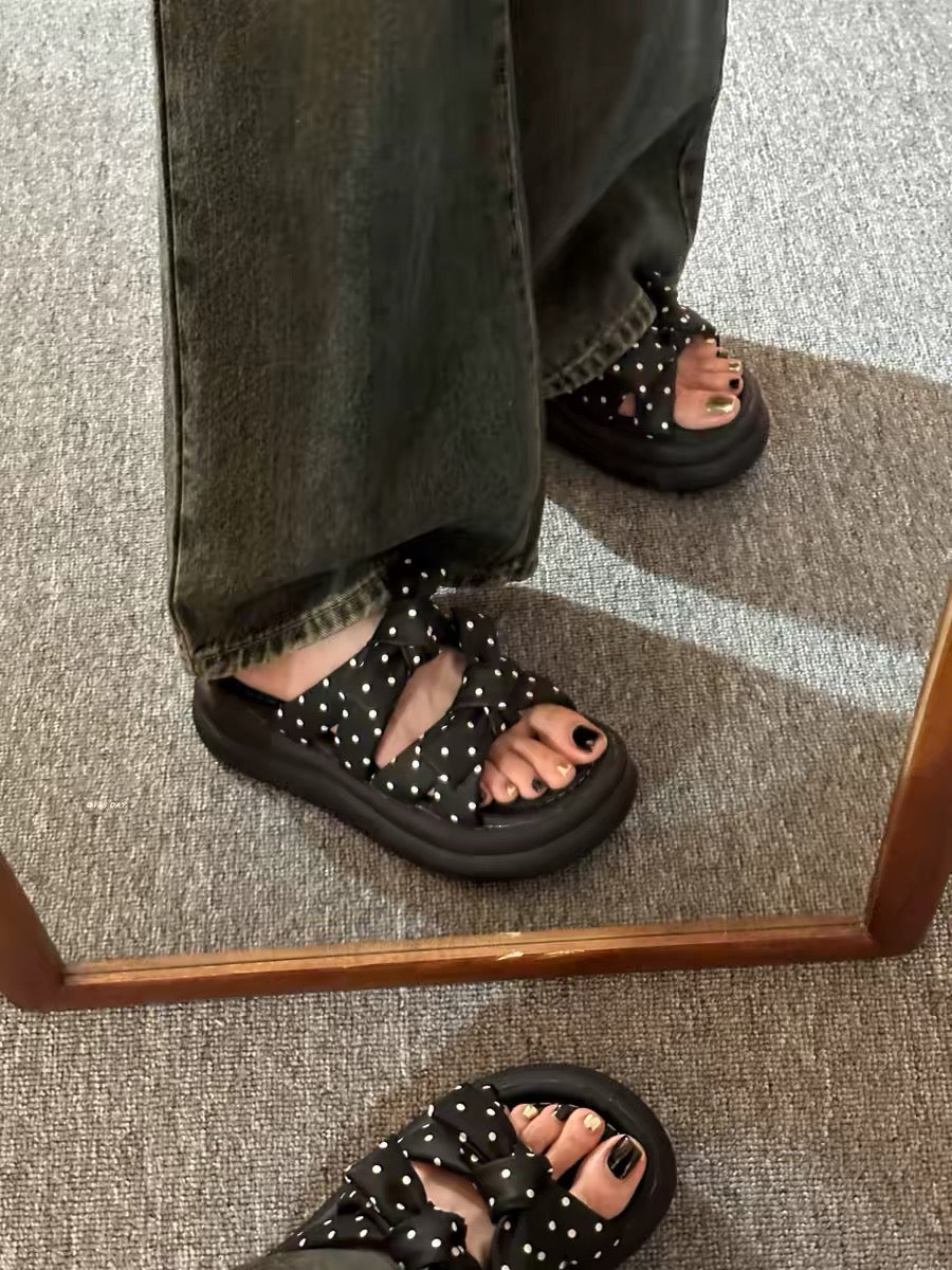 Polka Knot Sandals