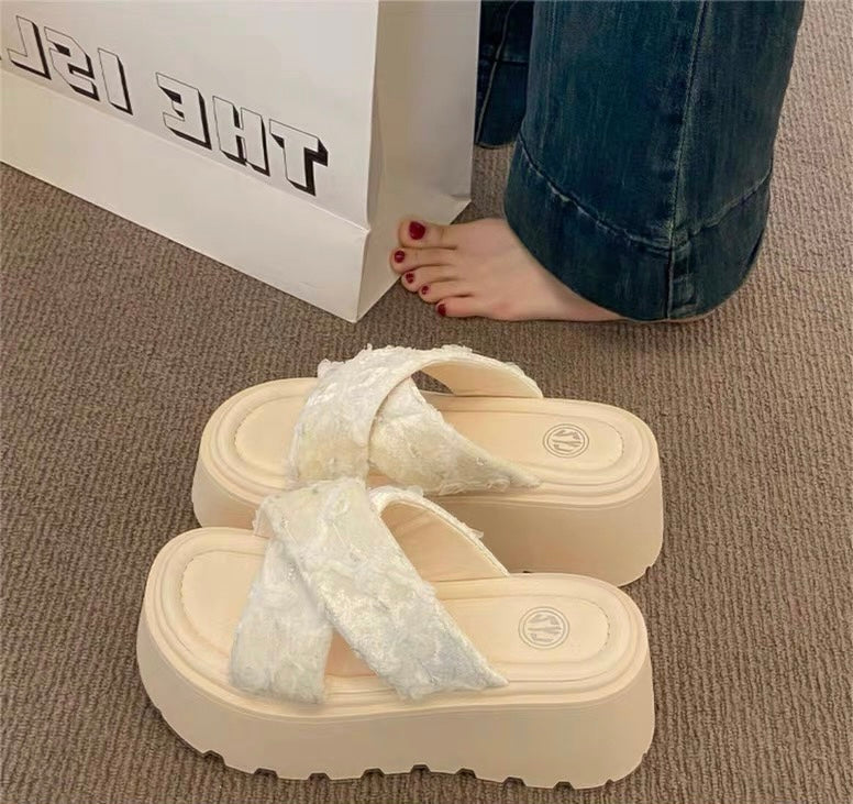 Rose Lace Platform Sandals +8cm