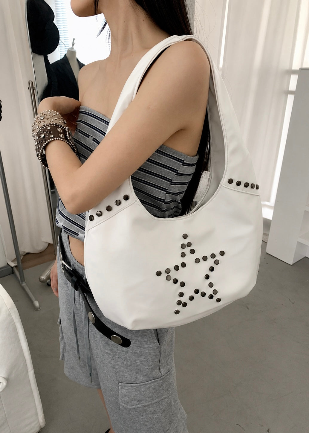 Star Stud Hobo Bag