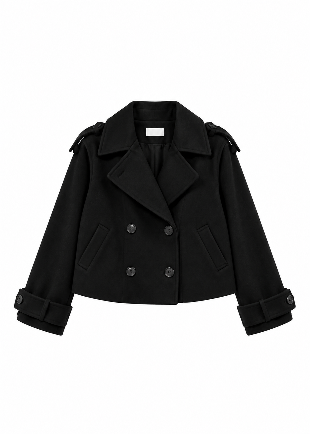 Noir Cropped Pea Coat