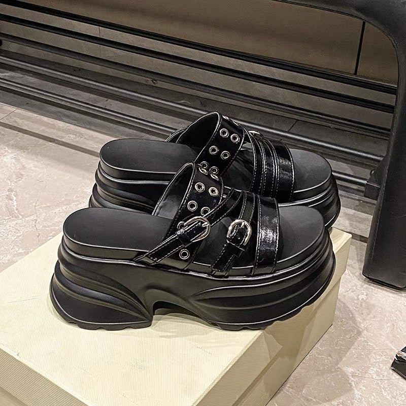 Starry Buckle Sandals +8cm
