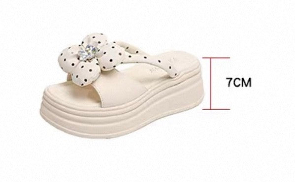 Polka Bloom Platform Sandals