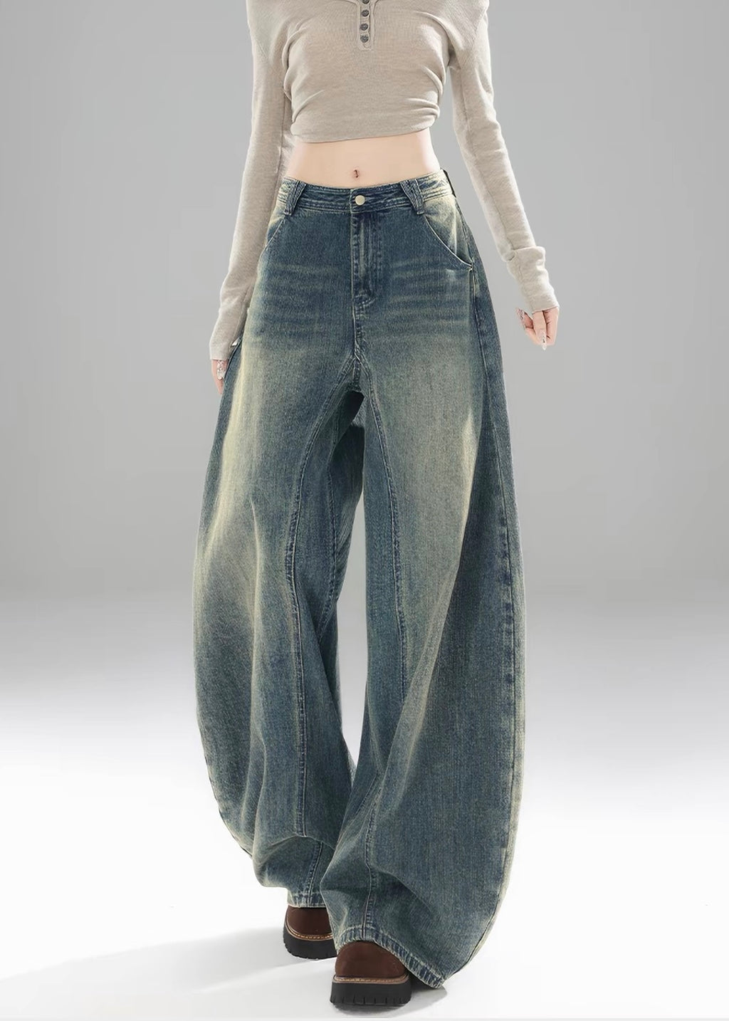 Vintage Fade Balloon Jeans