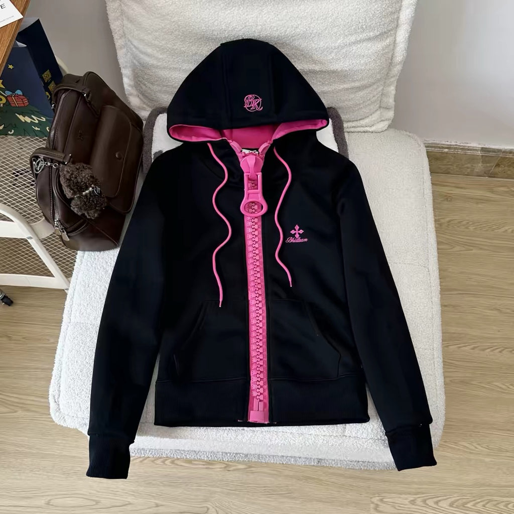 Aveline Contrast Zip Hoodie