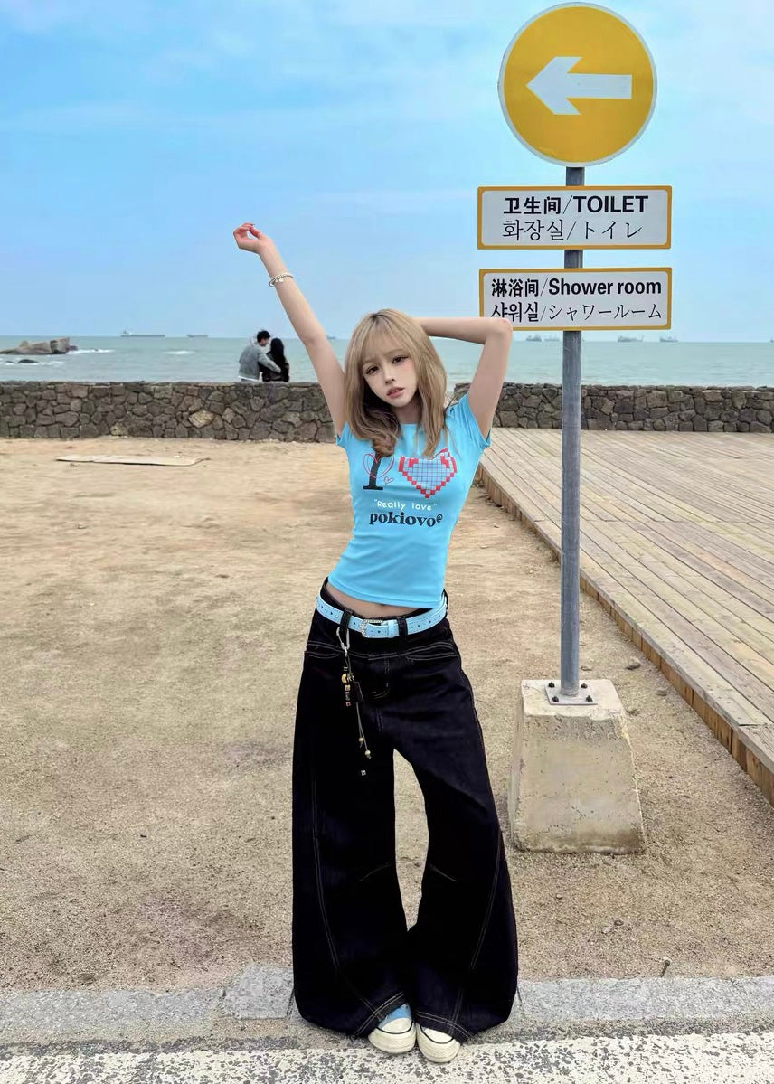 Pixel Heart Love Tシャツ