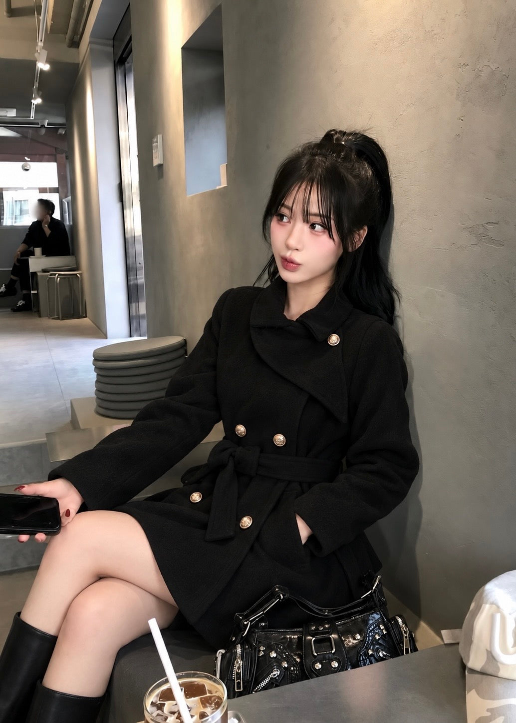 Velisse Belted Double Coat