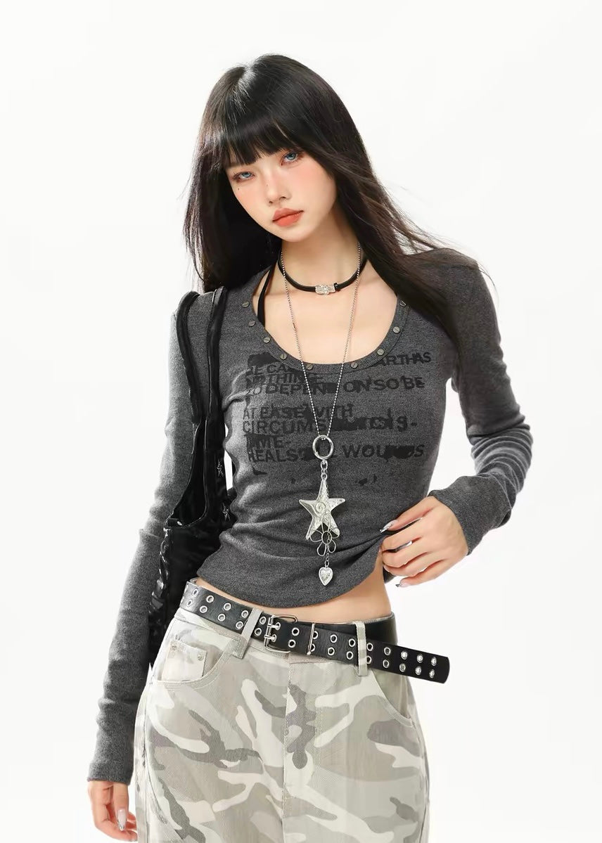 Midnight Textured Silhouette ロンT