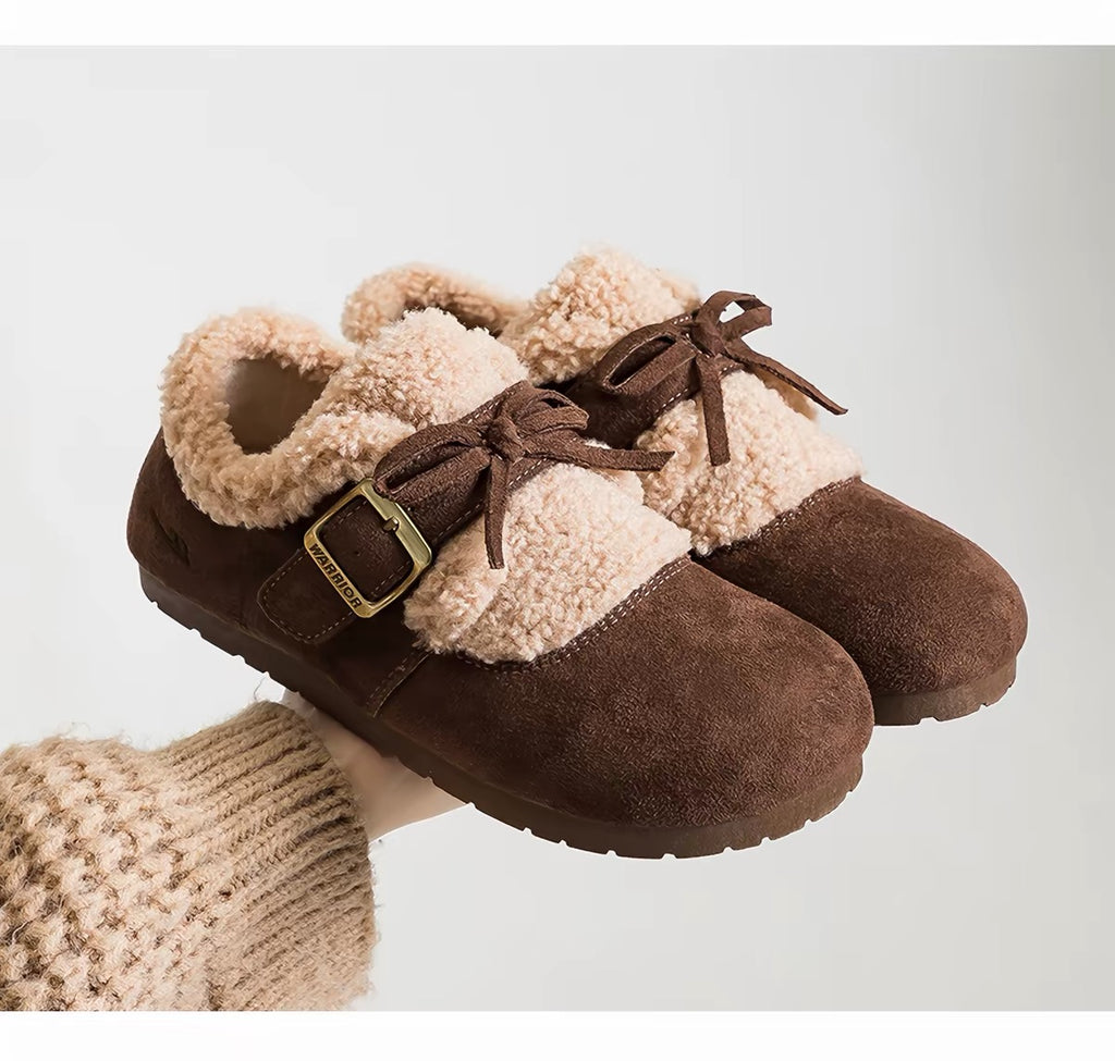Mellow Buckle Fur Shoes