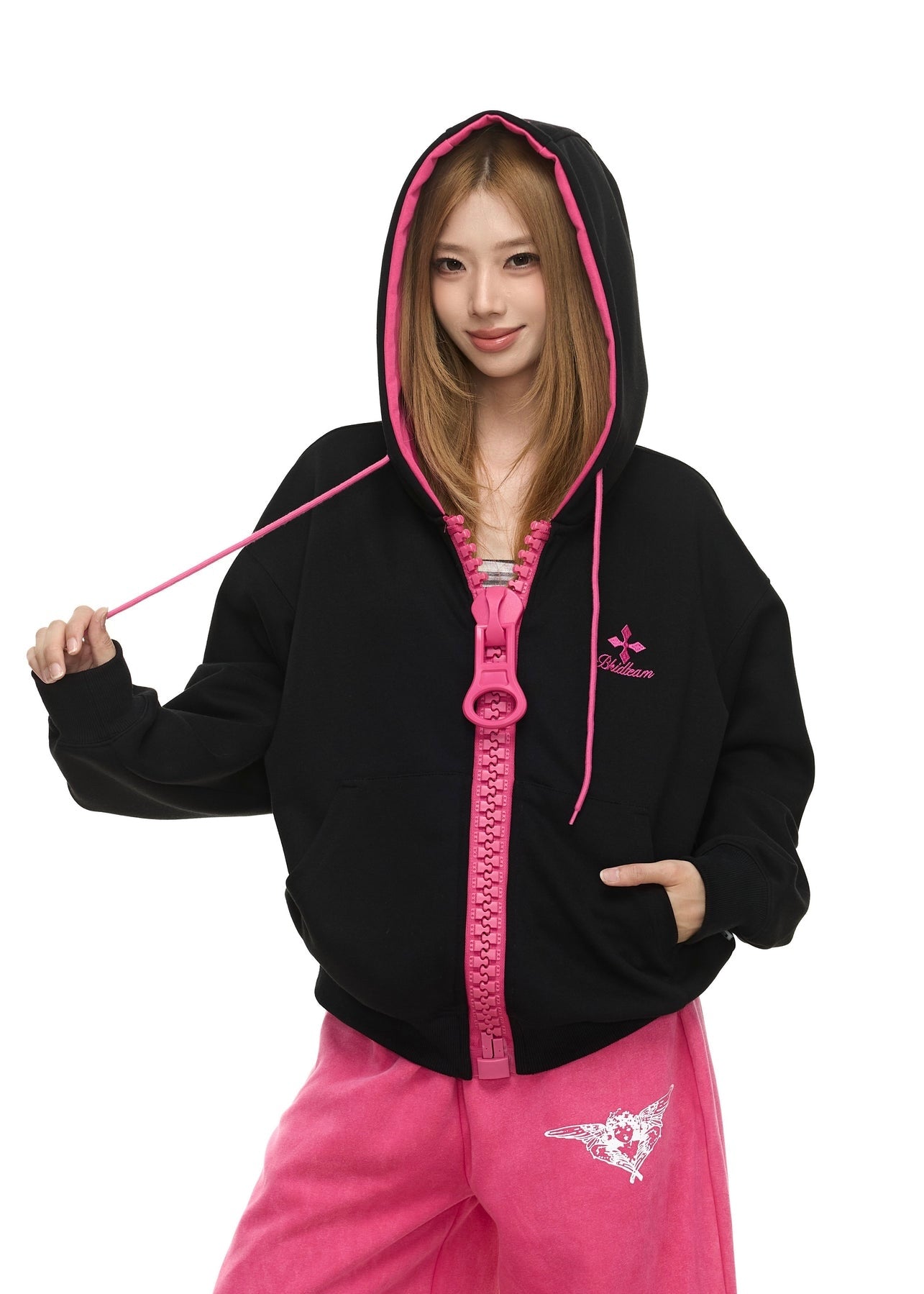 Aveline Contrast Zip Hoodie