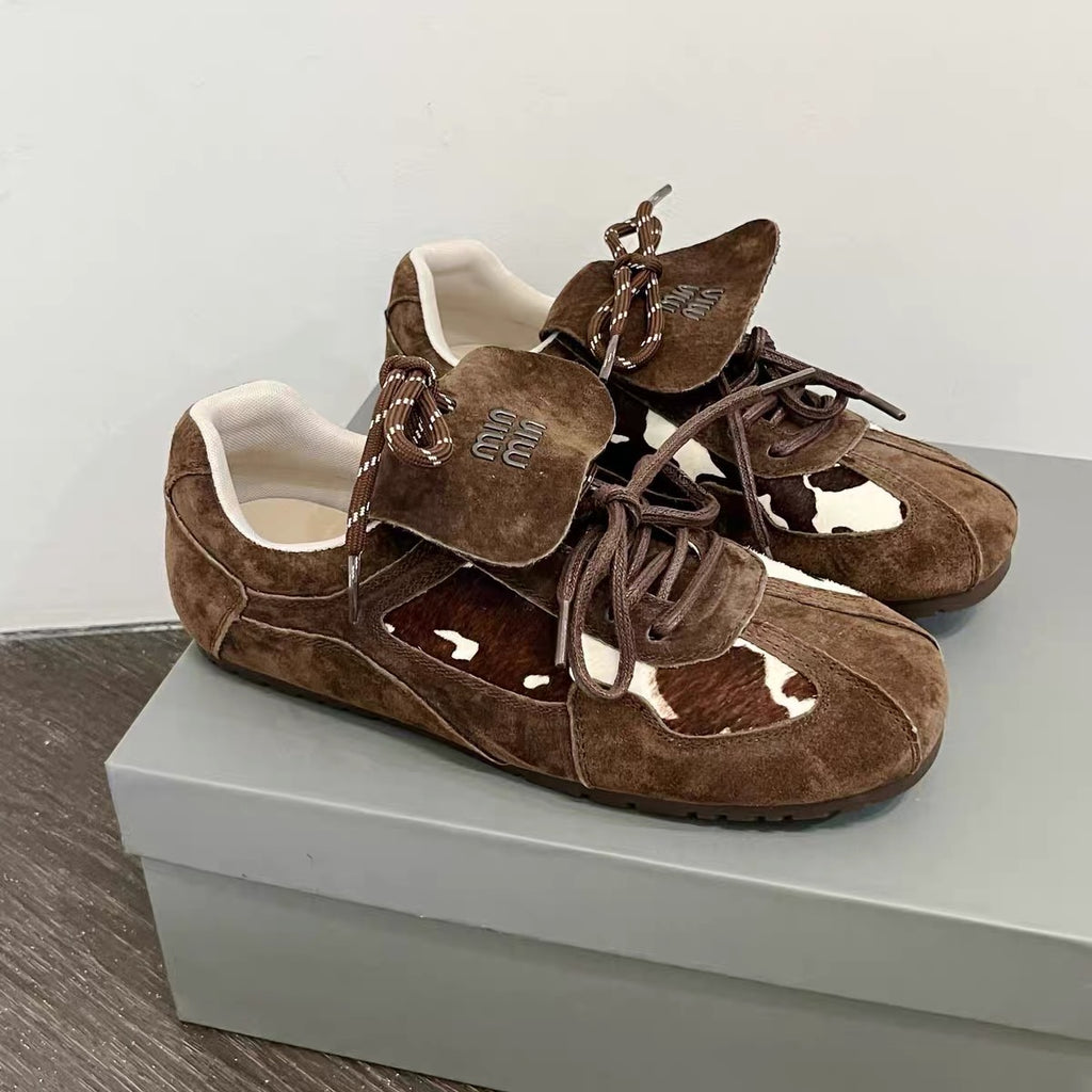 Chocolate Cowhide Sneakers