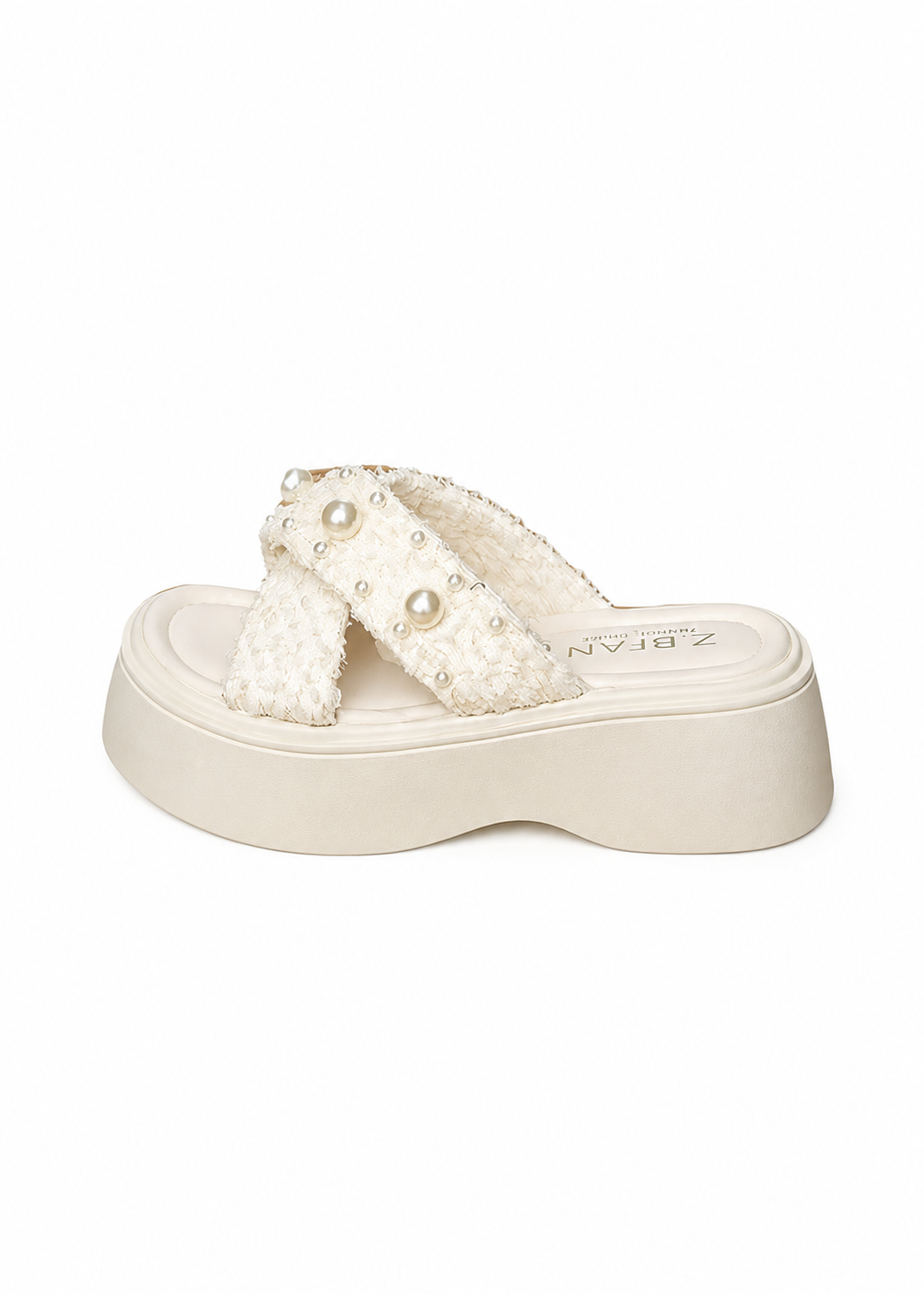 Pearl Tweed Platform Sandals