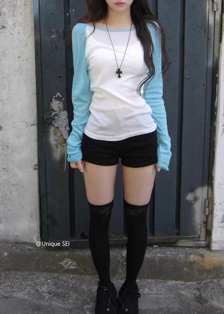 Sky Line Raglan トップス