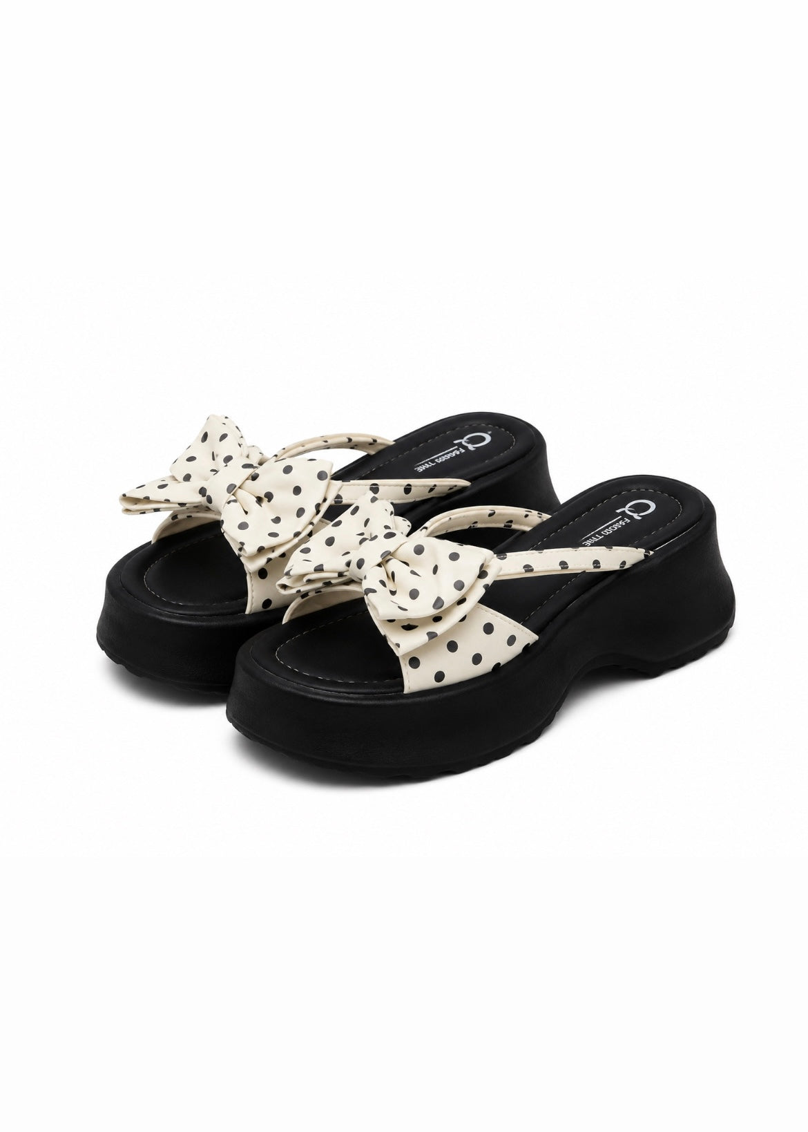 Polka Ribbon Platform Sandals