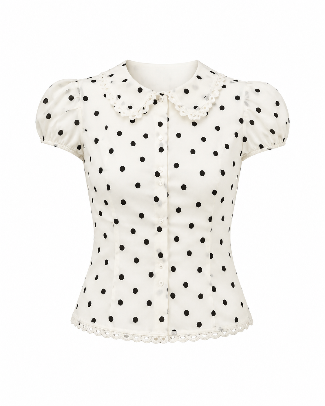 Polka Lace Puff ブラウス
