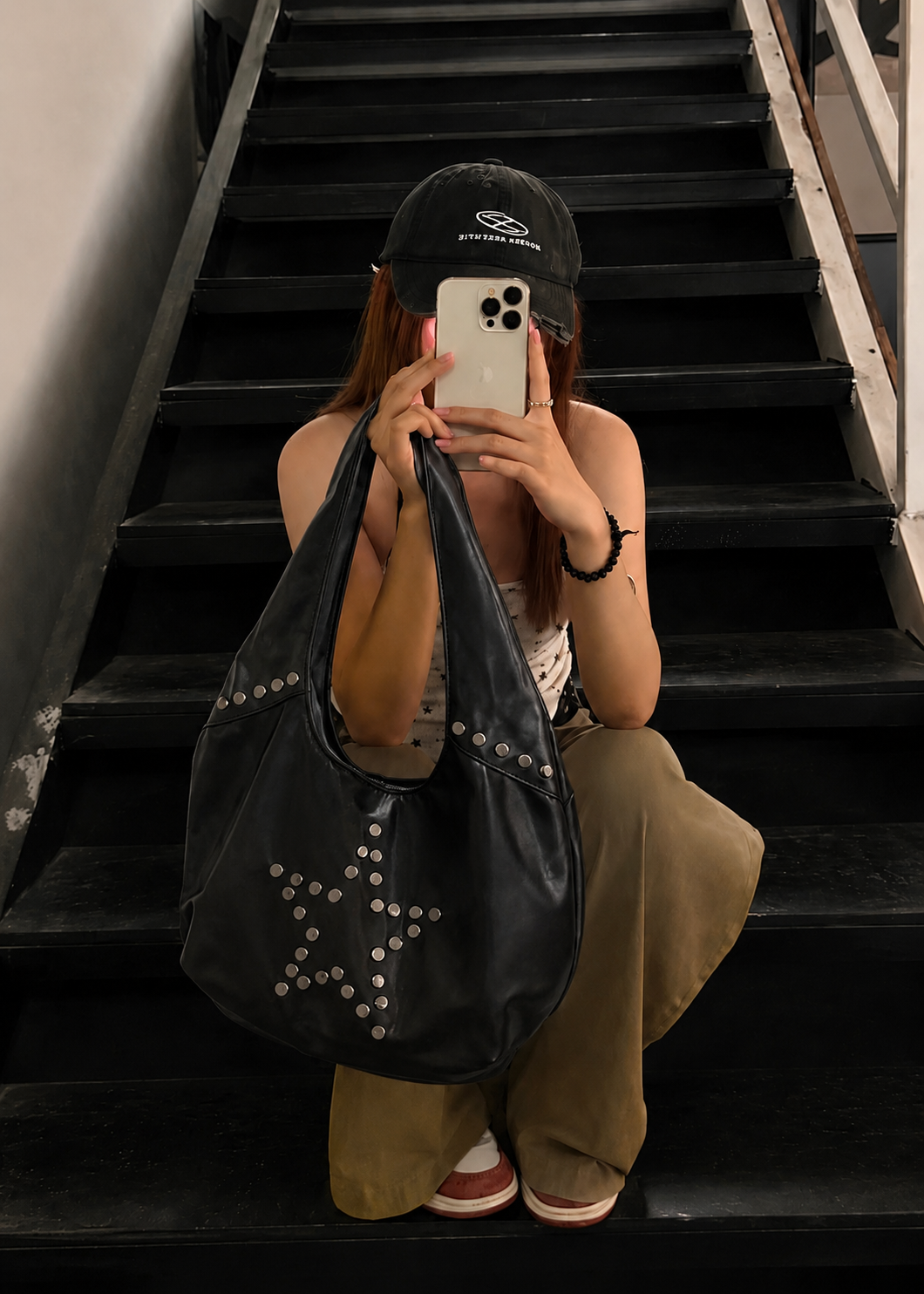Star Stud Hobo Bag