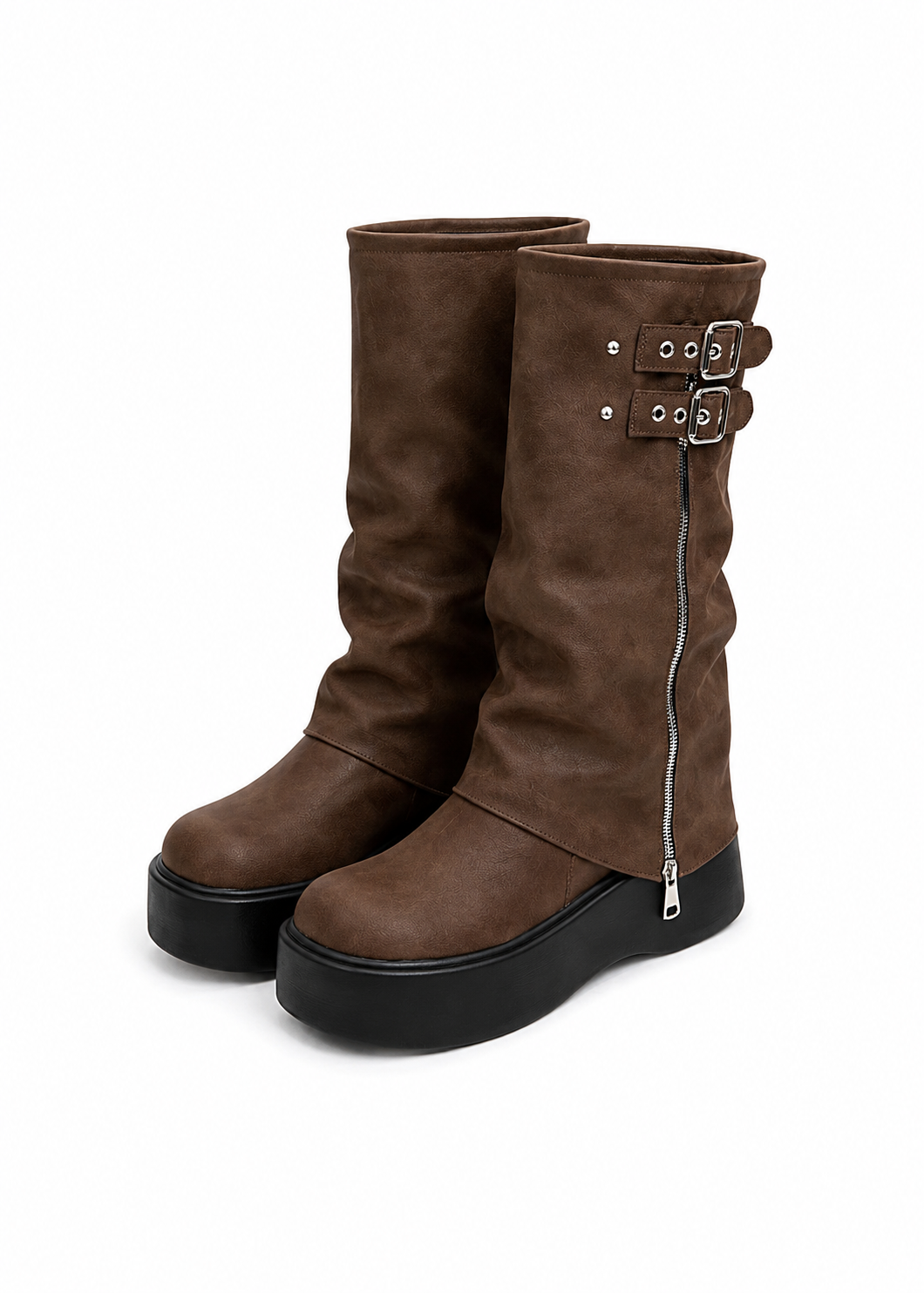 Veyra Buckle Platform Boots