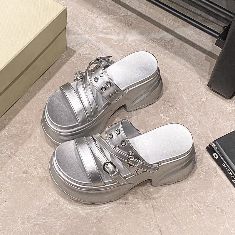 Starry Buckle Sandals +8cm