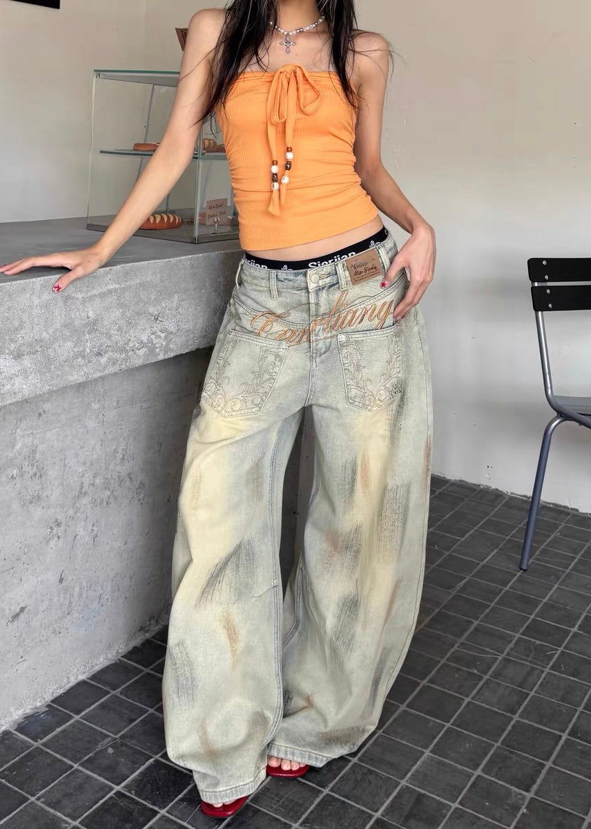 Vintage Tattoo Wide Denim