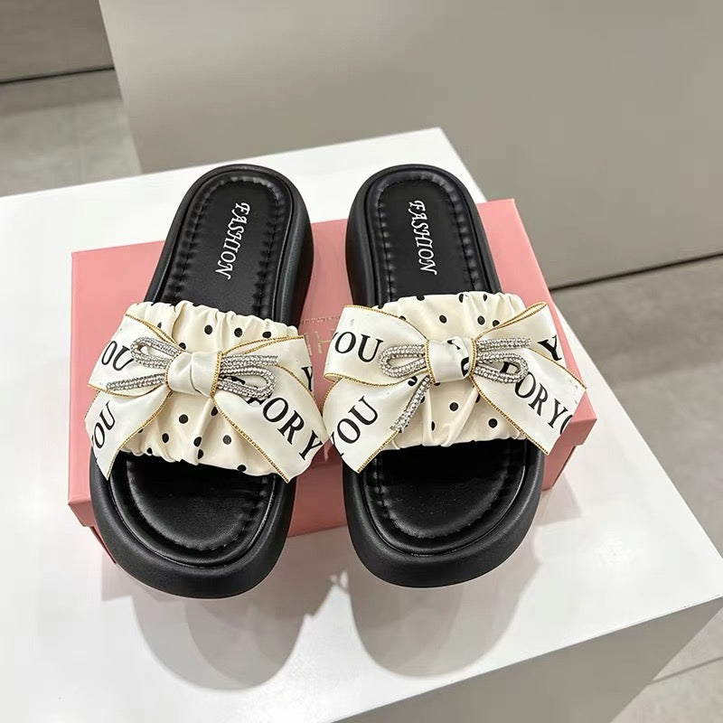 Polka Charm Platform Sandal