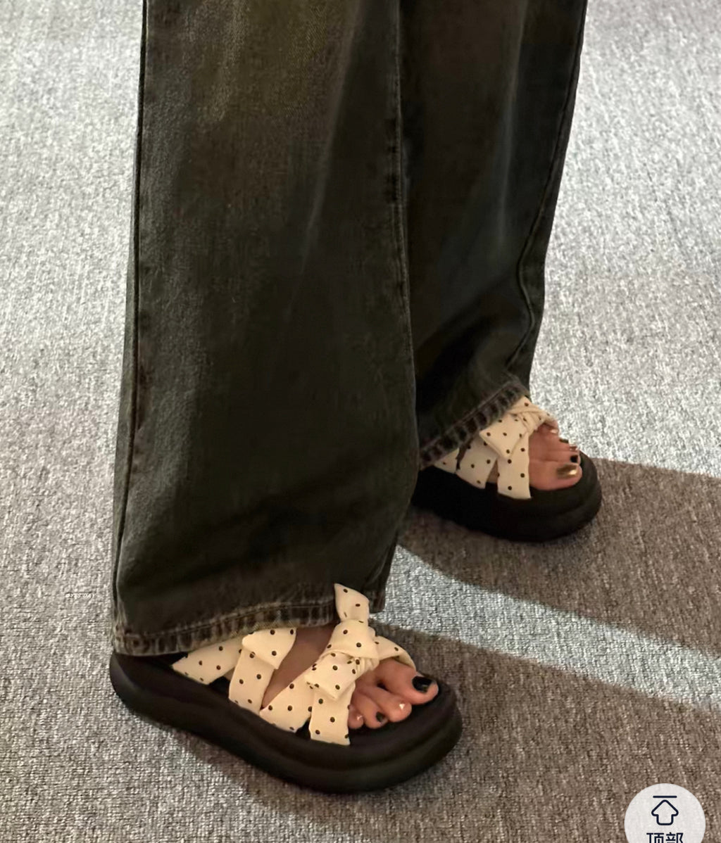 Polka Knot Sandals