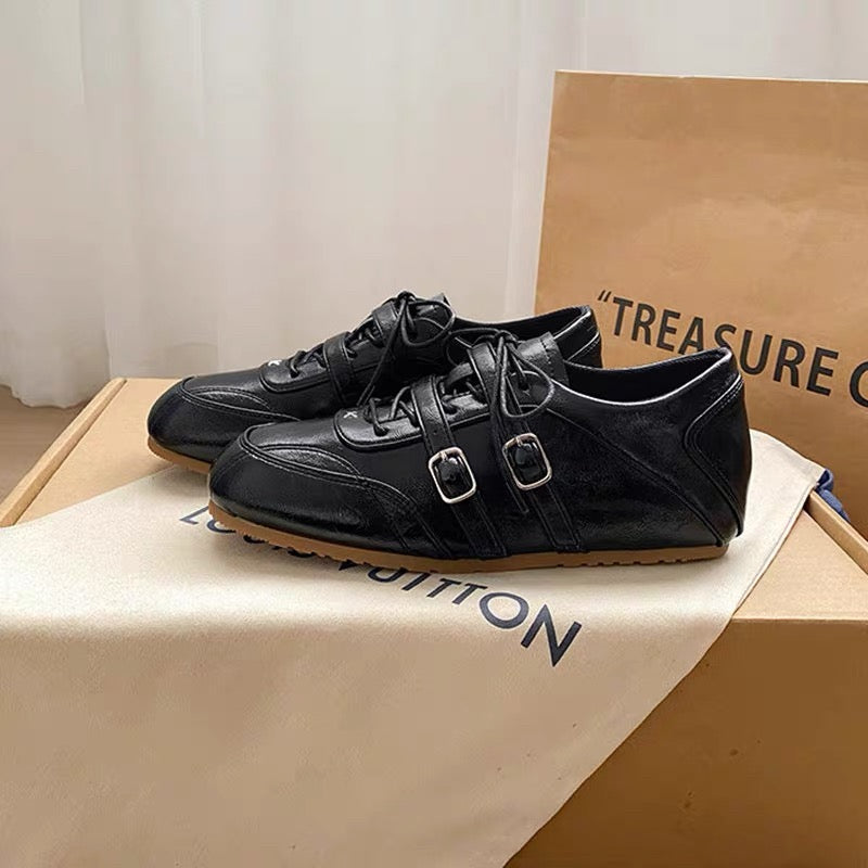 Twin Buckle Lace Sneakers