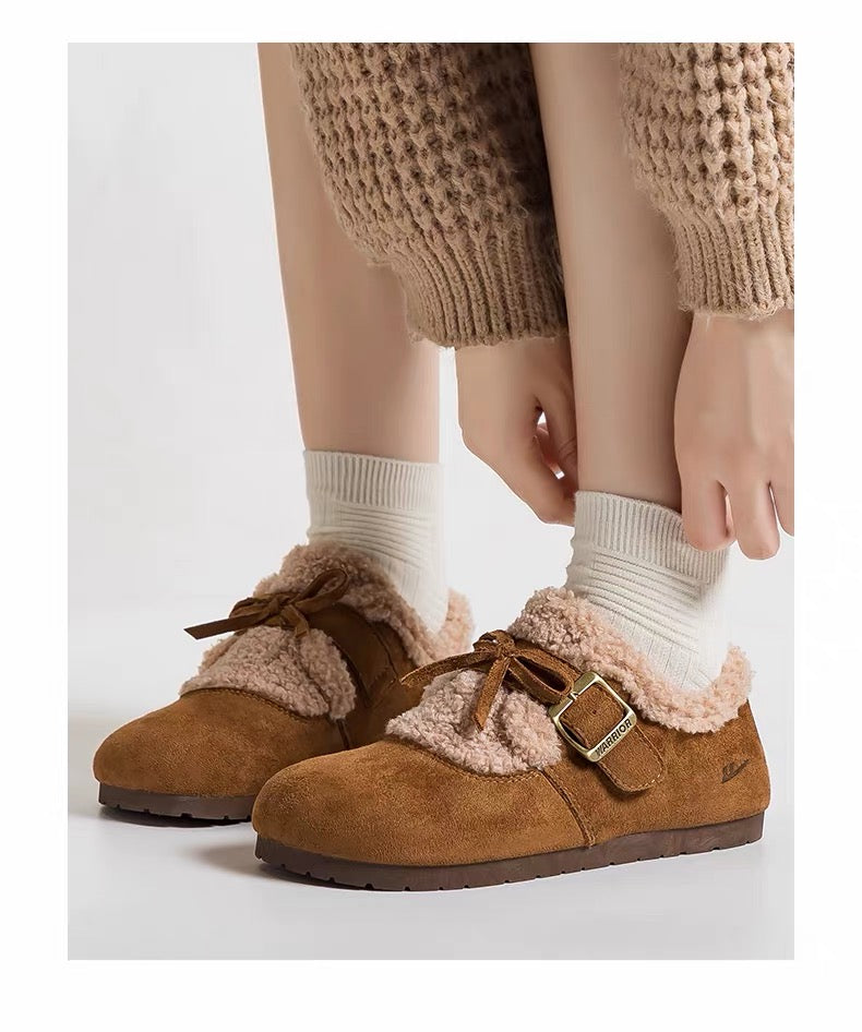 Mellow Buckle Fur Shoes
