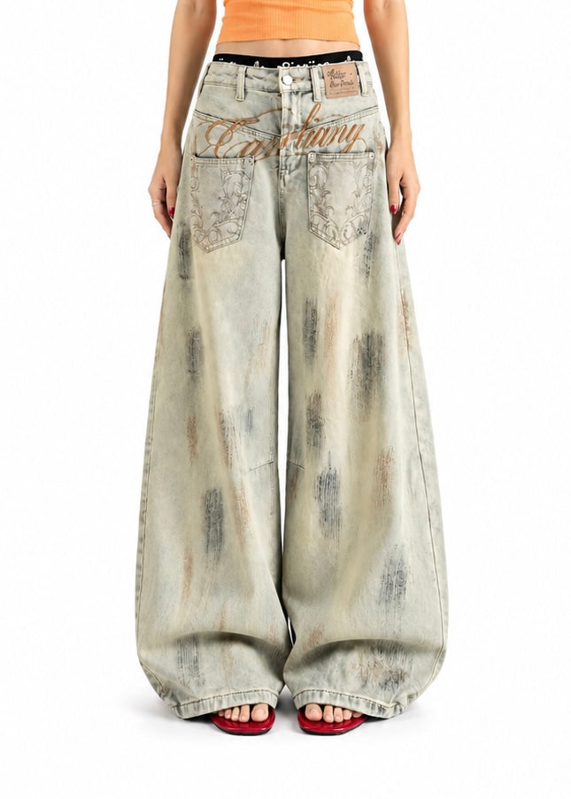 Vintage Tattoo Wide Denim