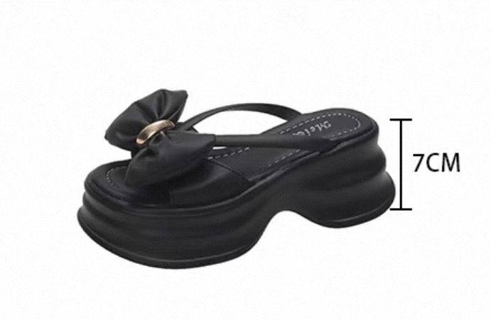 Golden Ribbon Platform Sandals