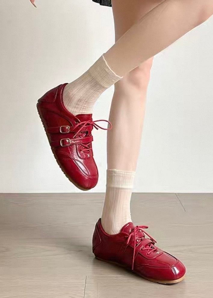 Twin Buckle Lace Sneakers