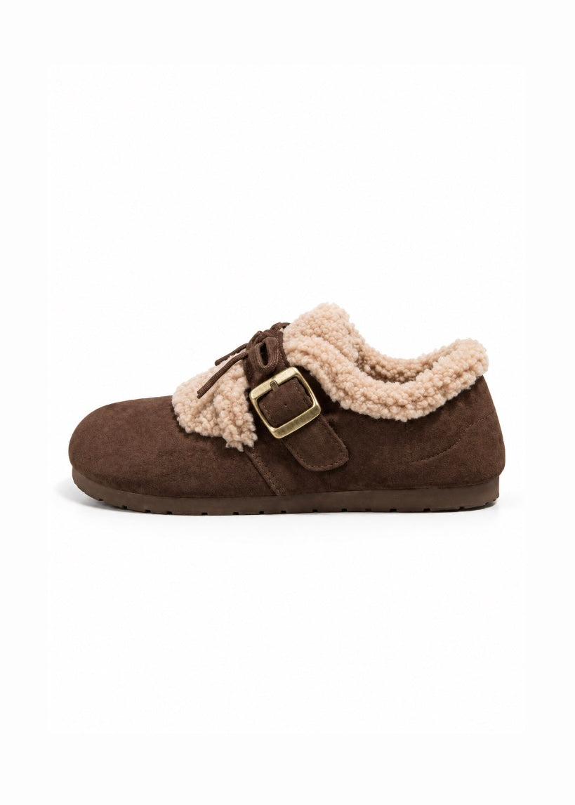 Mellow Buckle Fur Shoes