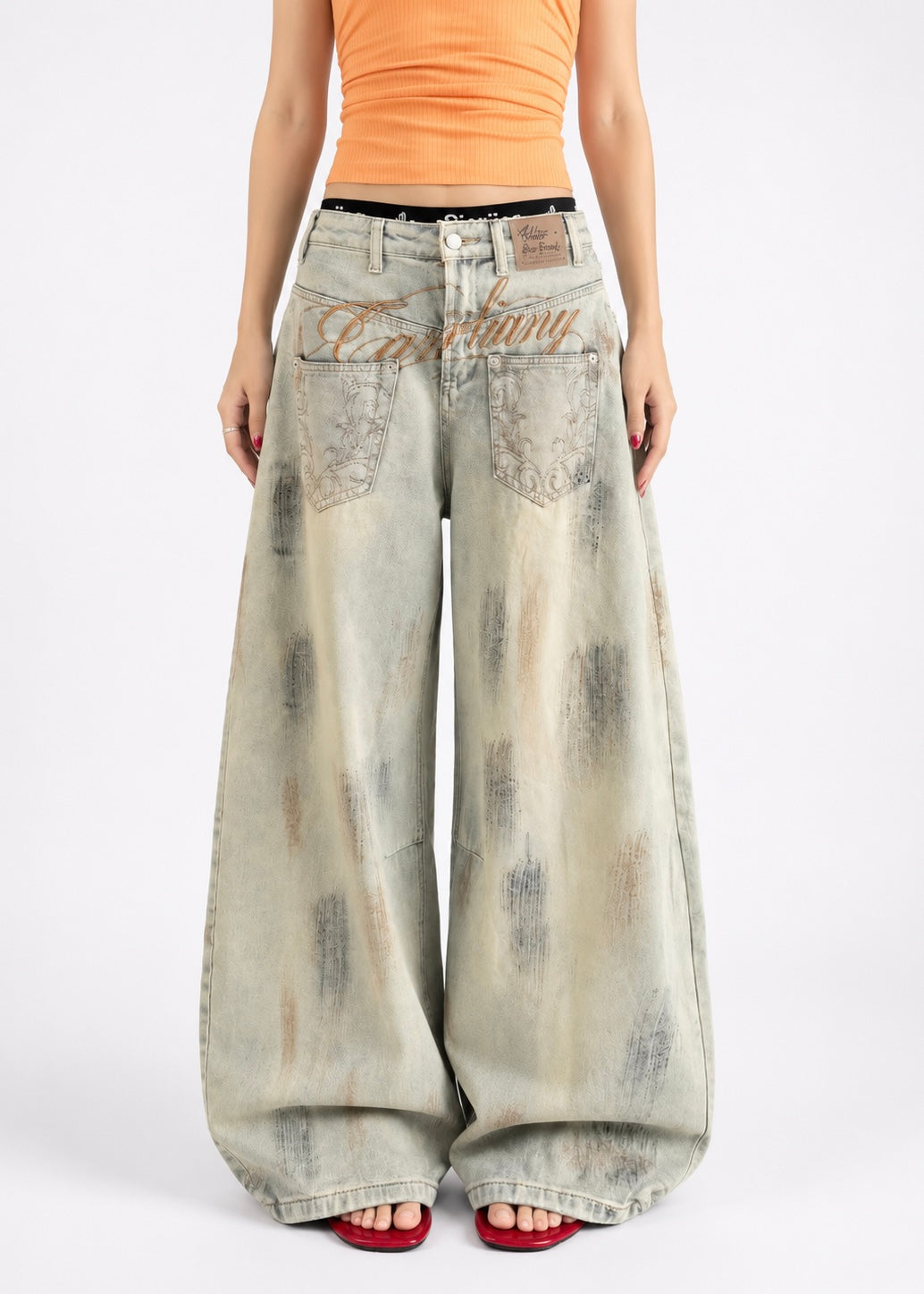 Vintage Tattoo Wide Denim