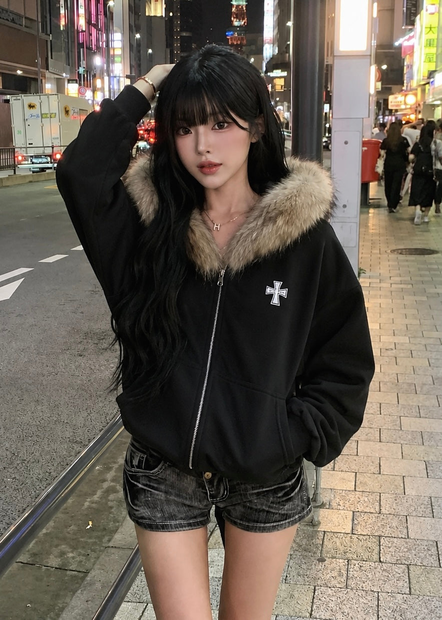 Vellune Fur Hood Jacket