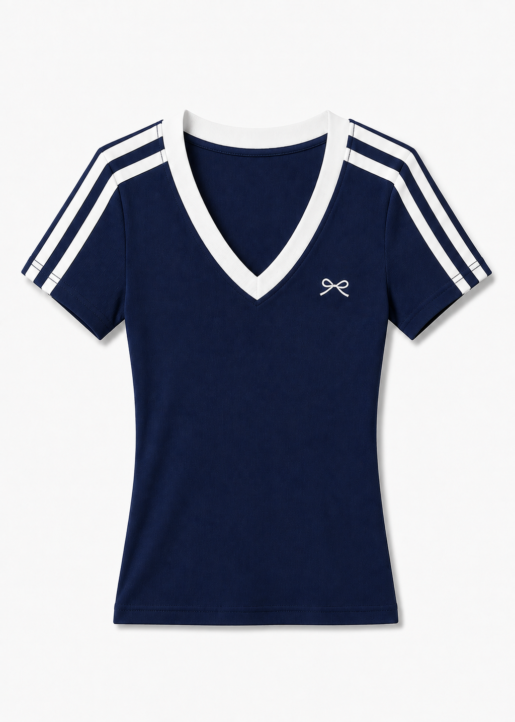 Ribbon Line V-Neck トップス