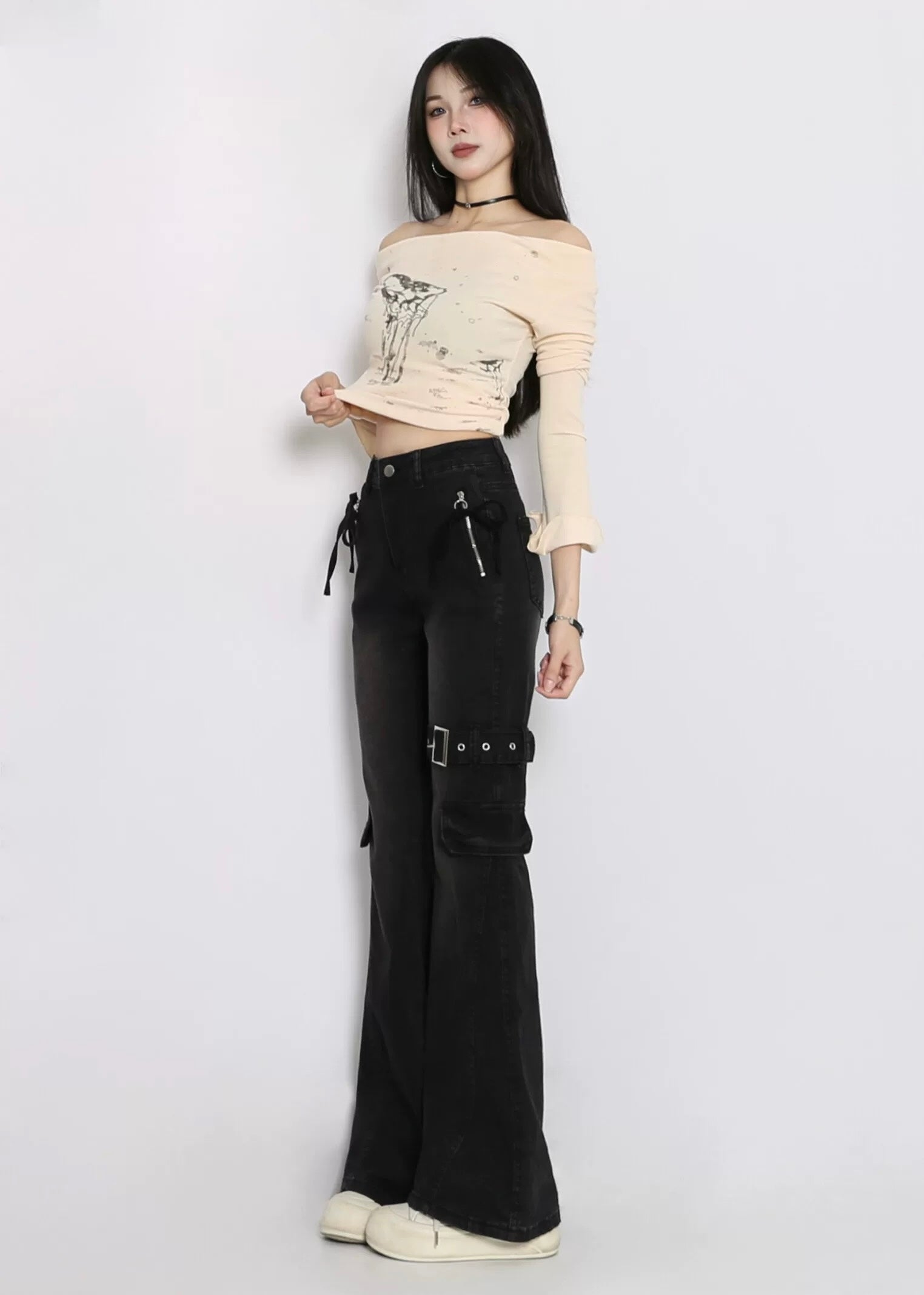 Rogue Side-Lace Cargo Denim