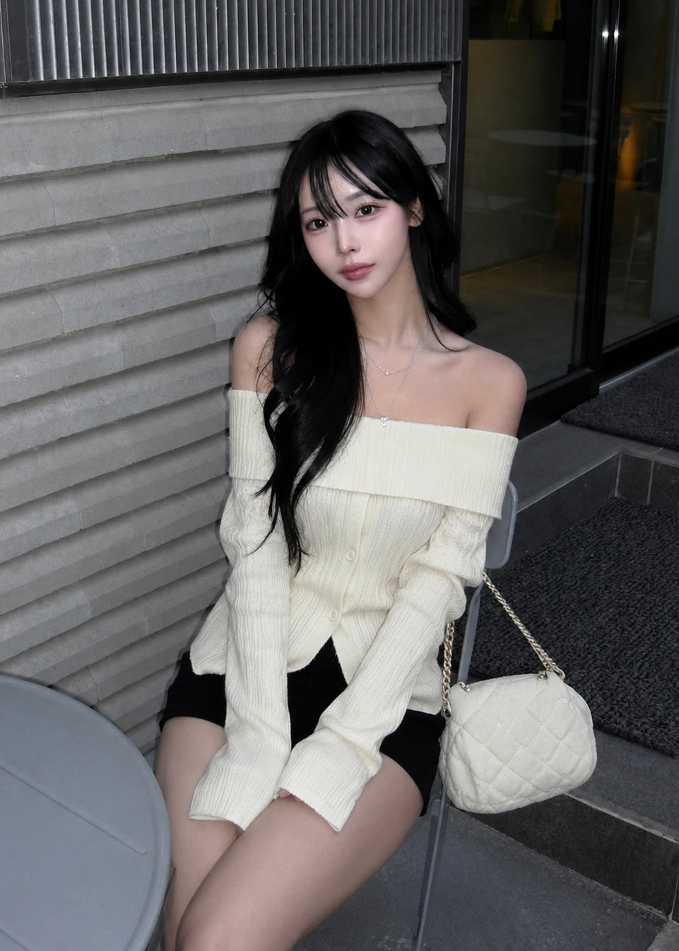 Elviane Off Shoulder ニット