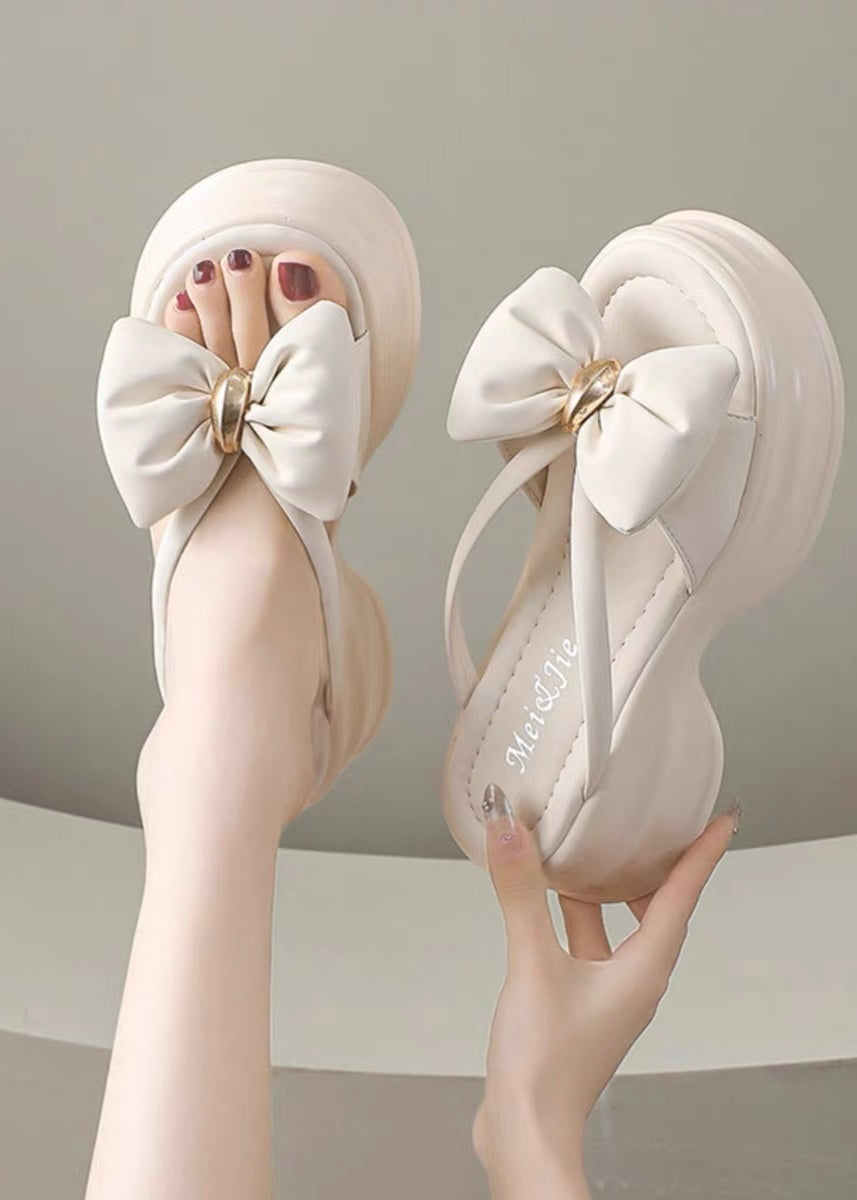 Golden Ribbon Platform Sandals