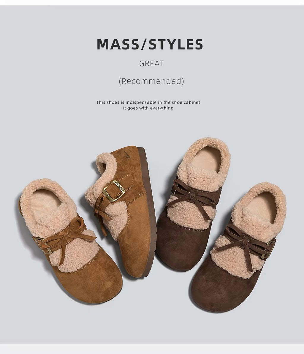Mellow Buckle Fur Shoes