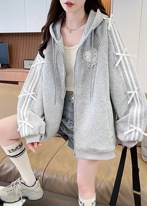 Velyne Ribbon Lace Hoodie