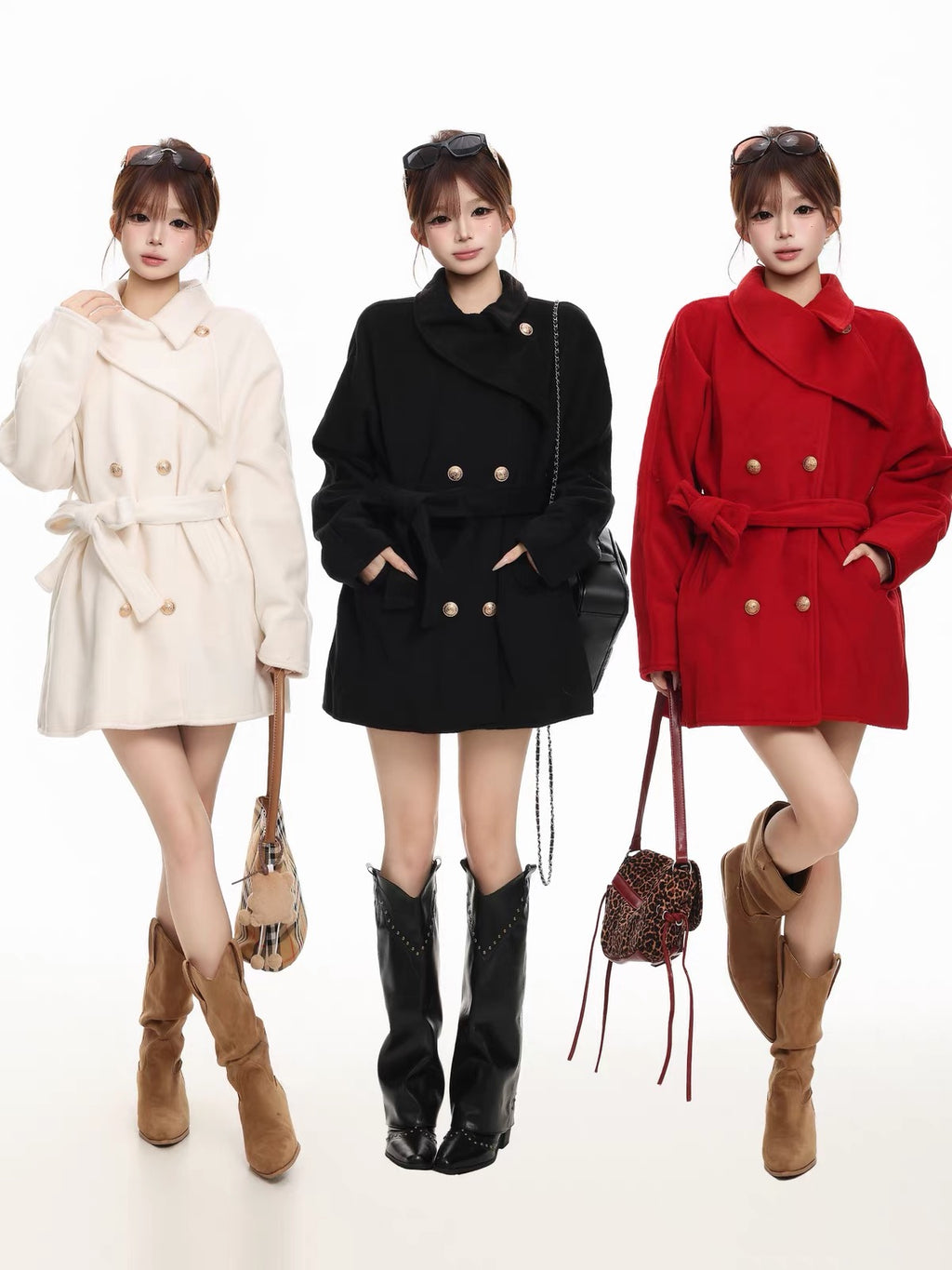 Velisse Belted Double Coat