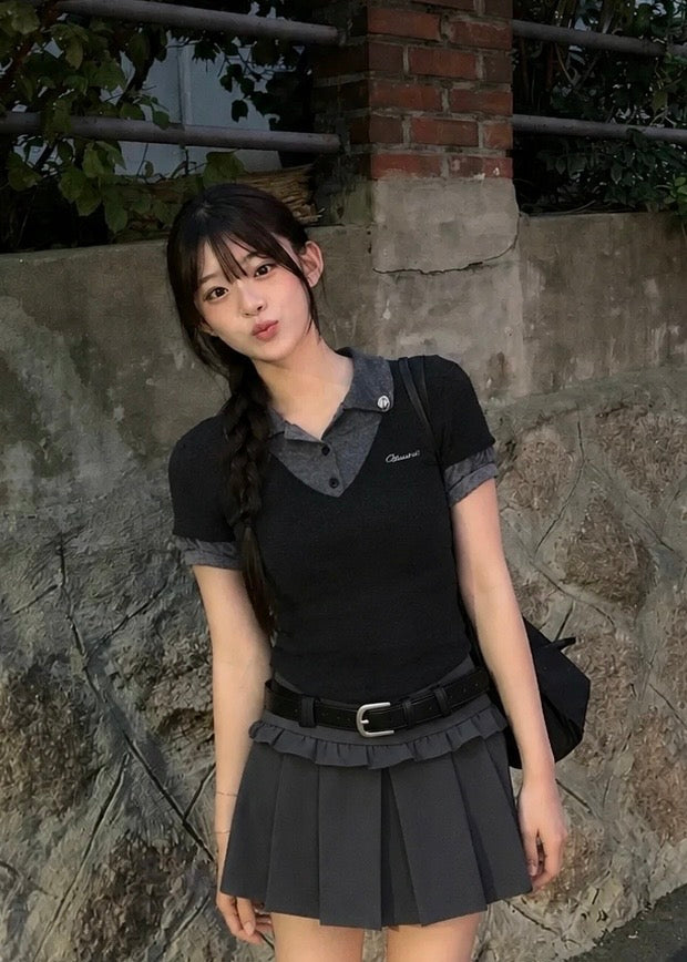 Noir Layer Polo トップス
