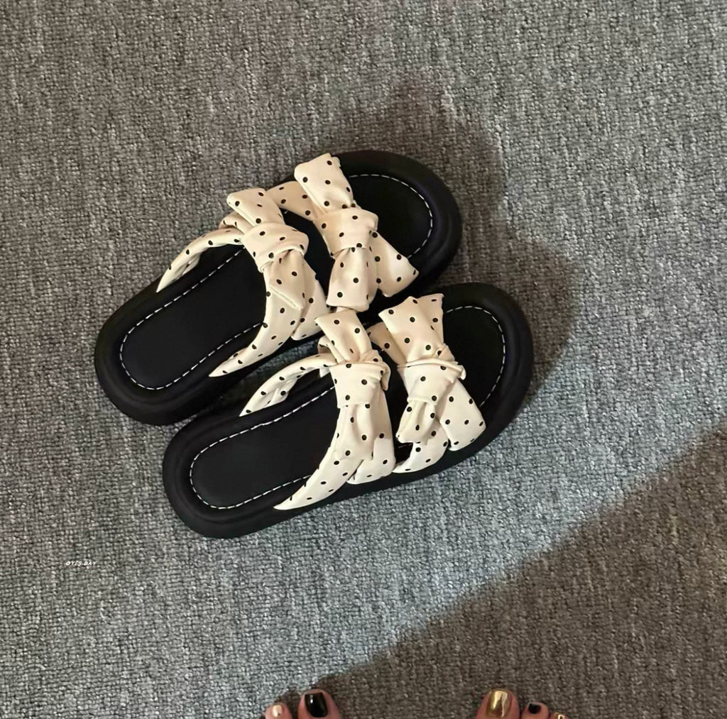 Polka Knot Sandals