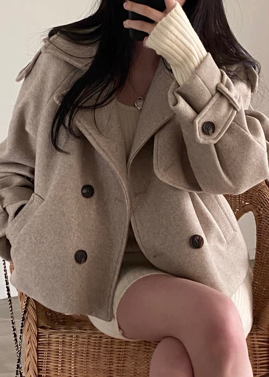 Noir Cropped Pea Coat