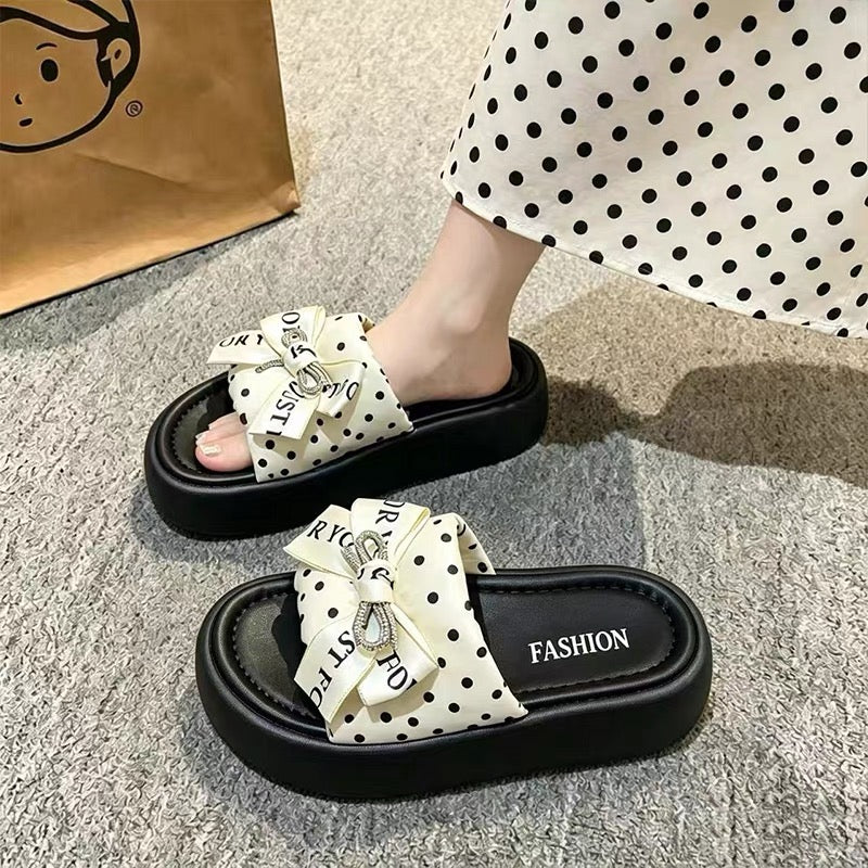 Polka Charm Platform Sandal
