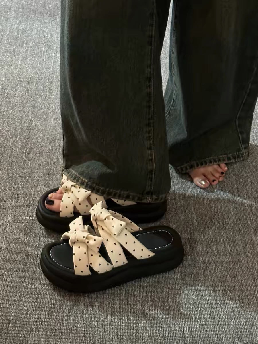 Polka Knot Sandals