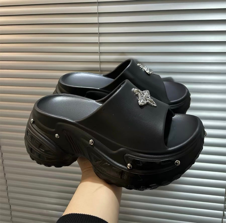 Y2K-Chrome-Butterfly Sandals +8cm