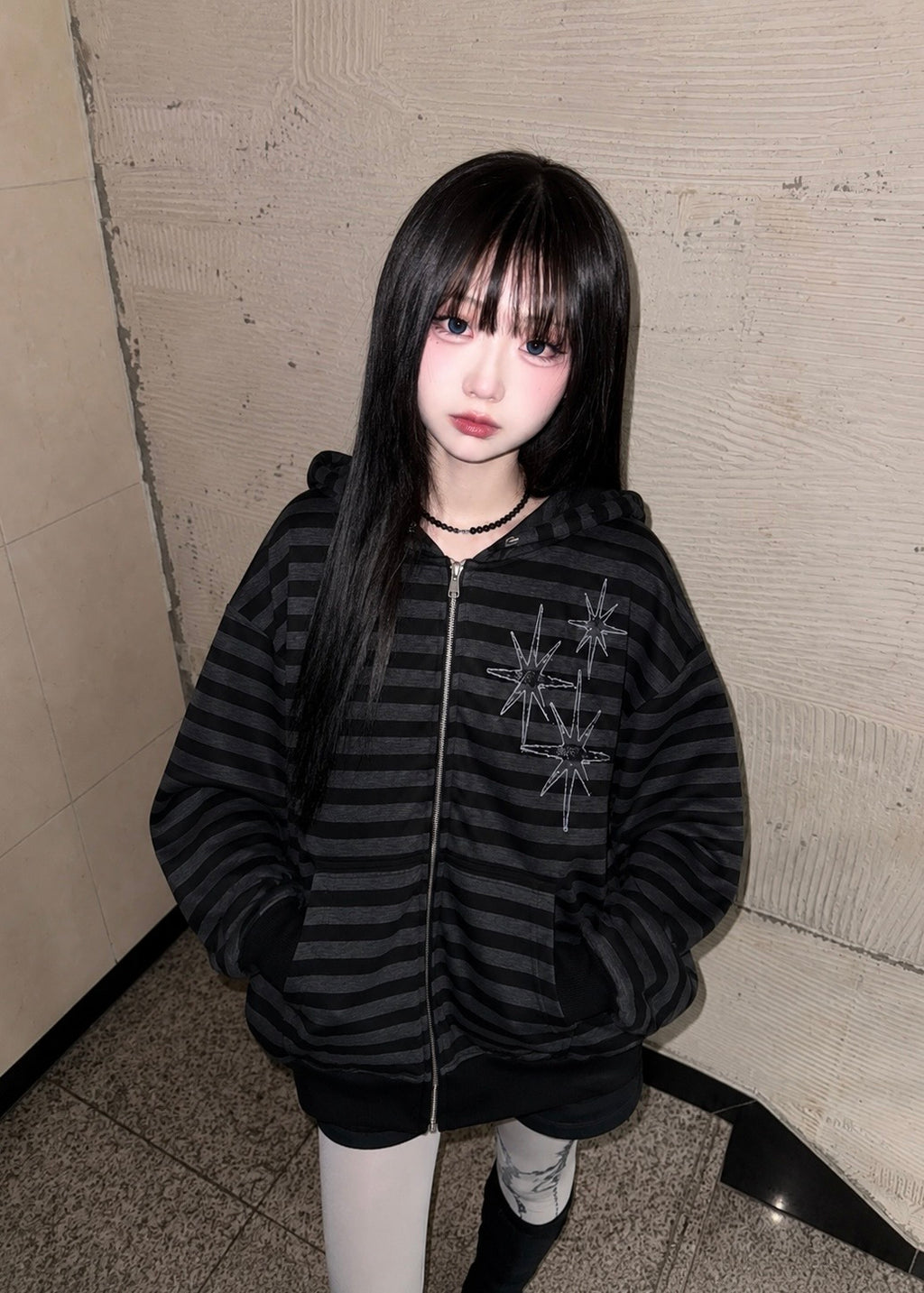 Stella Stripe Zip Hoodie