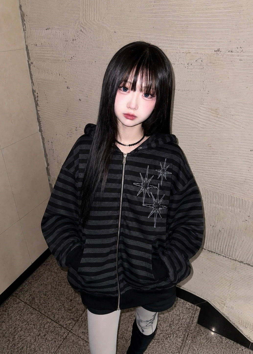 Stella Stripe Zip Hoodie