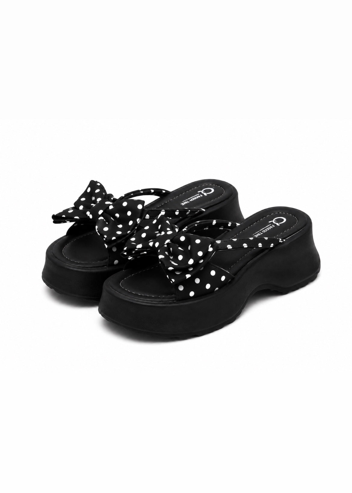 Polka Ribbon Platform Sandals