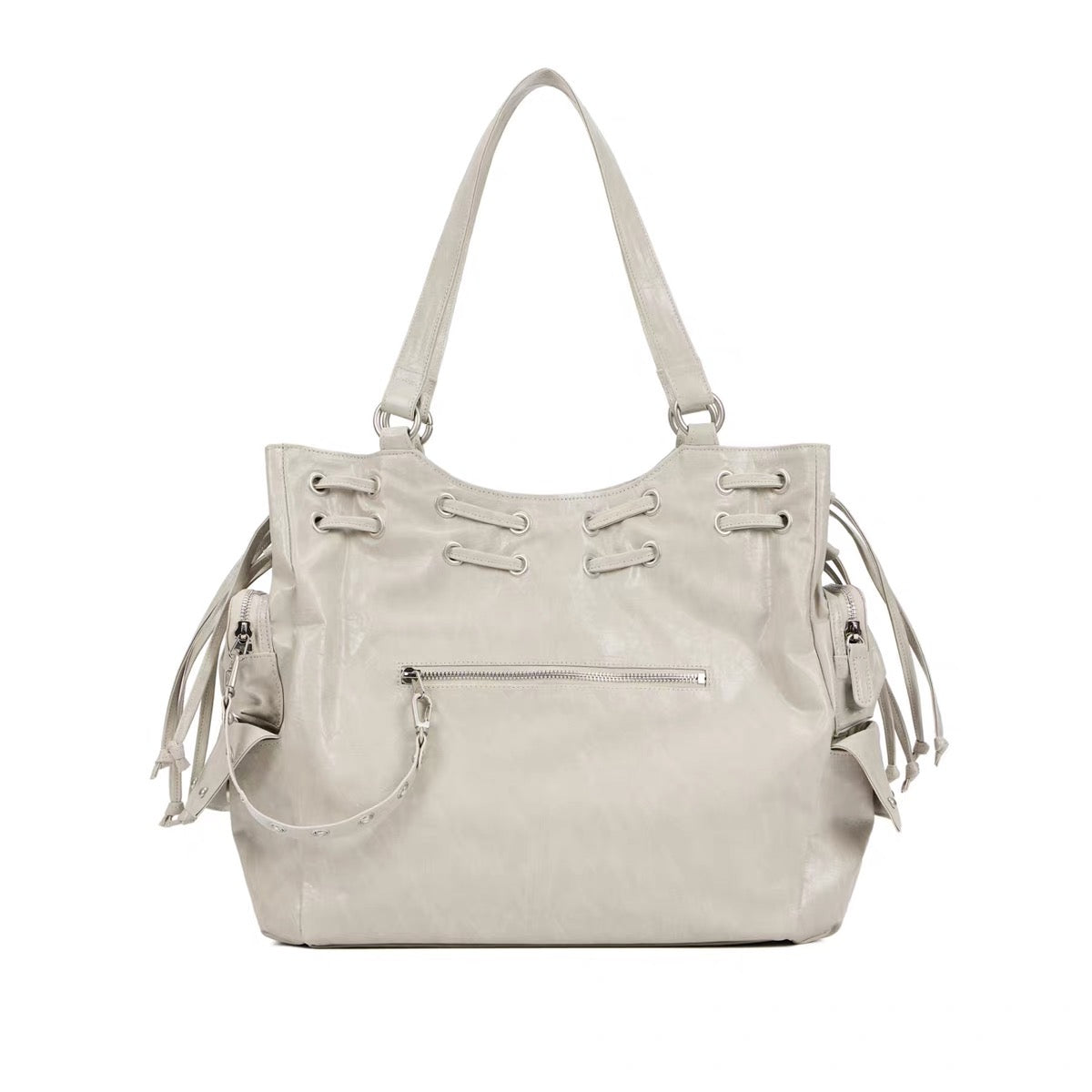 Leather race アップチェーントートバッグ